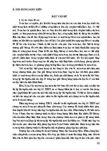 SKKN Một số kinh nghiệm ôn thi môn Toán cho học sinh Lớp 9 dự thi tuyển sinh vào Lớp 10 THPT theo hướng đổi mới