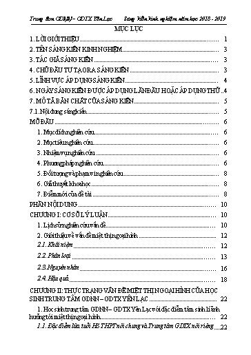 SKKN Nghiên cứu thực trạng và đưa ra giải pháp nhằm hạn chế vấn nạn miệt thị ngoại hình (Body shaming) của học sinh Trung tâm GDNN – GDTX Yên Lạc
