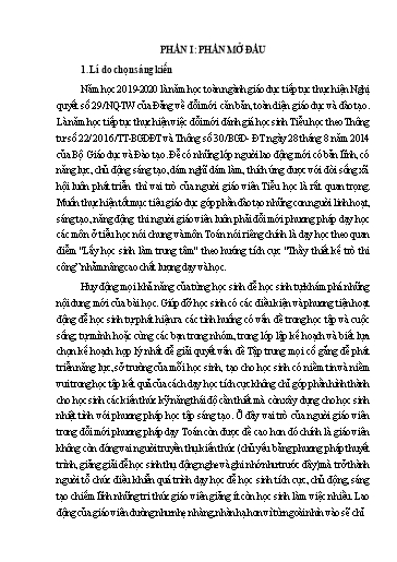 SKKN Những biện pháp giúp học sinh chủ động tiếp thu kiến thức, phát triển năng lực, phẩm chất trong môn Toán 4