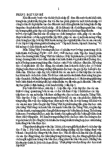 Báo cáo Biện pháp Rèn đọc đúng cho học sinh Lớp Một