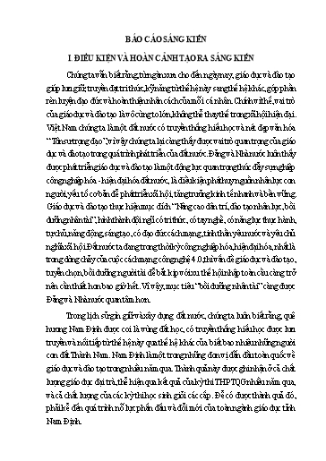 Báo cáo Sáng kiến Một số biện pháp nâng cao chất lượng bồi dưỡng học sinh giỏi môn Hóa học Lớp 9 và ôn thi vào Lớp 10 THPT chuyên