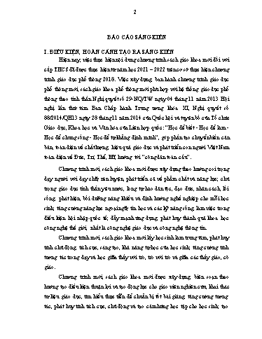 Báo cáo Sáng kiến Một số biện pháp nhằm nâng cao hứng thú học tập Địa lí cho học sinh Lớp 6