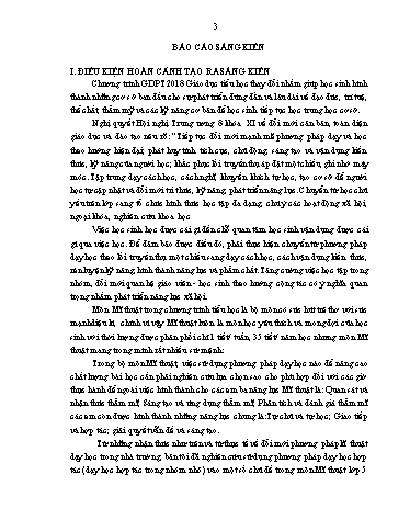 Báo cáo Sáng kiến Một số giải pháp phát triển năng lực chung và năng lực Mĩ thuật cho học sinh Lớp 5 thông qua việc sử dụng phương pháp dạy học hợp tác đáp ứng với CTGDPT 2018
