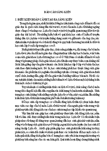 Mô tả Sáng kiến Một số biện pháp phát huy tính tích cực, chủ động của học sinh trong dạy học môn Lịch sử cấp THCS