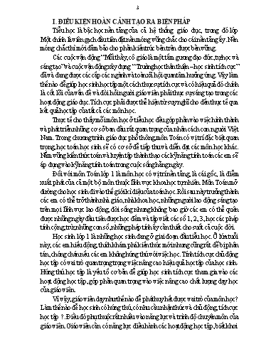 Sáng kiến kinh nghiệm Biện pháp phát huy tính tích cực của học sinh trong dạy học môn Toán Lớp 1
