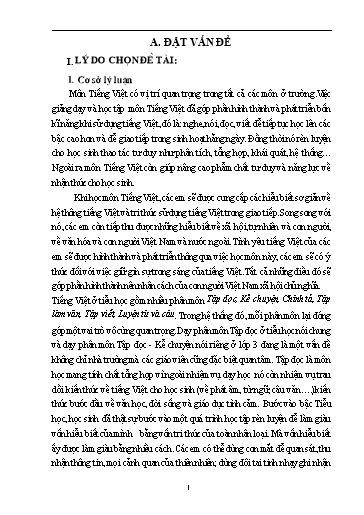 Sáng kiến kinh nghiệm Các giải pháp nâng cao chất lượng học phân môn Tập đọc – Kể chuyện Lớp 3