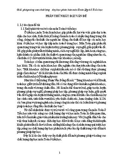 Sáng kiến kinh nghiệm Giải pháp nâng cao chất lượng dạy học phân hóa môn Toán Lớp 4 ở Tiểu học