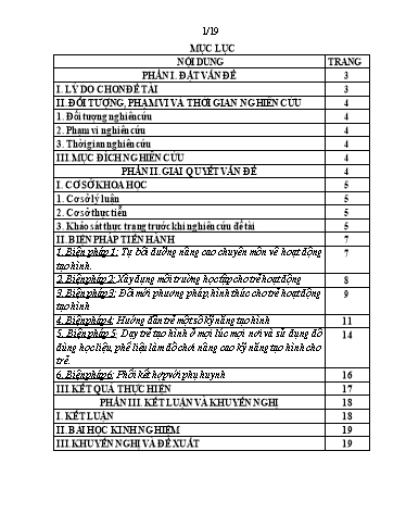 Sáng kiến kinh nghiệm Một số biện giúp trẻ 4- 5 tuổi hứng thú trong hoạt động tạo hình ở Trường Mầm non