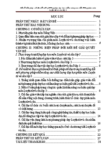 Sáng kiến kinh nghiệm Một số biện pháp chỉ đạo đổi mới phương pháp dạy học nhằm nâng cao chất lượng phân môn Luyện từ và câu Lớp 5