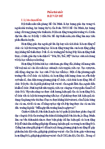 Sáng kiến kinh nghiệm Một số biện pháp chỉ đạo nâng cao hiệu quả công tác Đội trong Trường Tiểu học