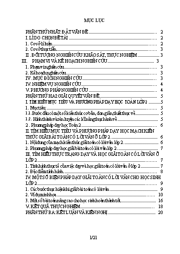 Sáng kiến kinh nghiệm Một số biện pháp dạy giải bài toán có lời văn cho học sinh Lớp 2