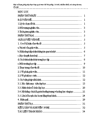 Sáng kiến kinh nghiệm Một số biện pháp dạy học hiệu quả môn Mĩ thuật Lớp 5 ở chủ đề Sân khấu và sáng tác câu chuyện