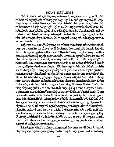 Sáng kiến kinh nghiệm Một số biện pháp dạy kỹ năng sống cho trẻ 24-36 tháng tuổi trong Trường Mầm non