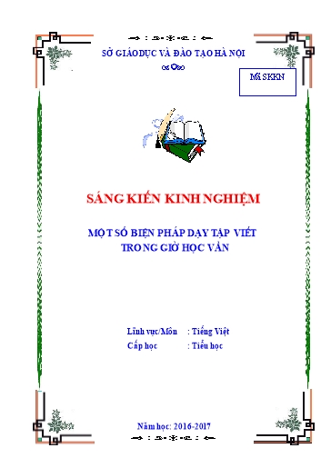 Sáng kiến kinh nghiệm Một số biện pháp dạy Tập viết trong giờ học vần