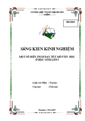 Sáng kiến kinh nghiệm Một số biện pháp dạy tốt môn Tin học ở học sinh Lớp 3