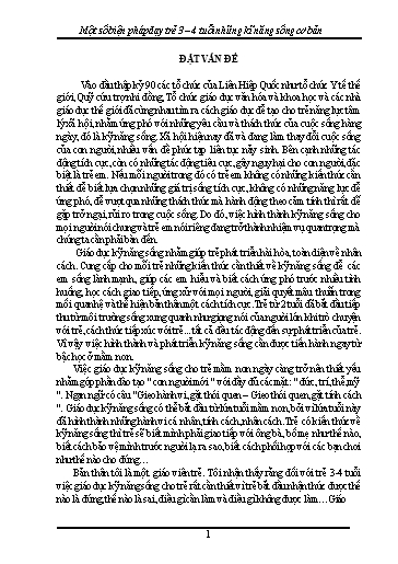 Sáng kiến kinh nghiệm Một số biện pháp dạy trẻ 3-4 tuổi những kỹ năng sống cơ bản