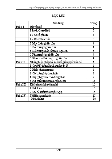 Sáng kiến kinh nghiệm Một số biện pháp giáo dục kỹ năng tự phục vụ cho trẻ 4-5 tuổi trong Trường Mầm non