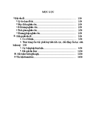 Sáng kiến kinh nghiệm Một số biện pháp giáo dục nhằm phát huy tính tích cực, chủ động cho học sinh Lớp 4
