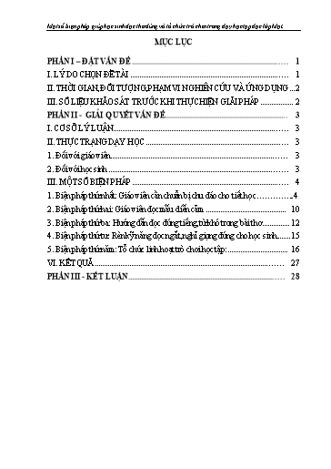 Sáng kiến kinh nghiệm Một số biện pháp giúp học sinh đọc thơ đúng và tổ chức trò chơi trong dạy học tập đọc Lớp Một