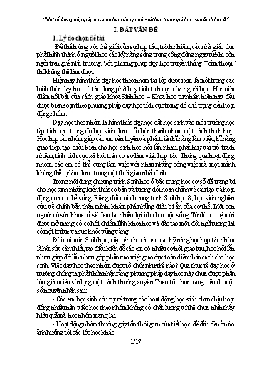 Sáng kiến kinh nghiệm Một số biện pháp giúp học sinh hoạt động nhóm tốt hơn trong giờ học môn Sinh học 8