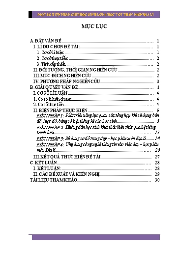 Sáng kiến kinh nghiệm Một số biện pháp giúp học sinh Lớp 4 học tốt phân môn Địa lí