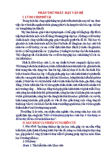 Sáng kiến kinh nghiệm Một số biện pháp giúp học sinh Lớp 5 vận dụng sơ đồ tư duy để học tốt môn Khoa học