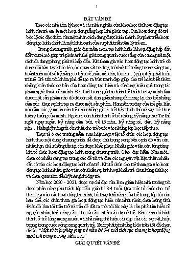 Sáng kiến kinh nghiệm Một số biện pháp giúp trẻ mẫu bé 3-4 tuổi tích cực tham gia hoạt động tạo hình trong Trường Mầm non