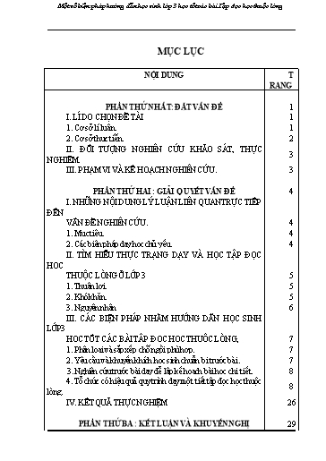 Sáng kiến kinh nghiệm Một số biện pháp hướng dẫn học sinh Lớp 3 học tốt các bài Tập đọc học thuộc lòng