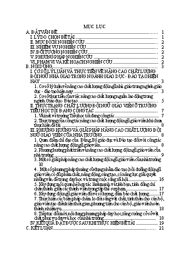 Sáng kiến kinh nghiệm Một số biện pháp nâng cao chất lượng đội ngũ giáo viên ở trường Tiểu học