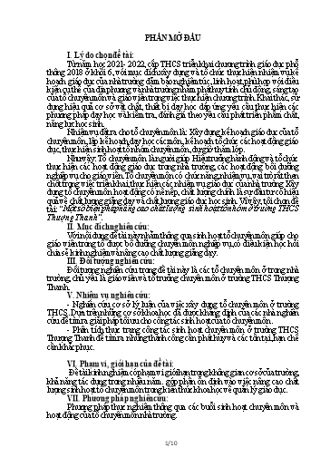 Sáng kiến kinh nghiệm Một số biện pháp nâng cao chất lượng sinh hoạt tổ nhóm ở trường THCS Thượng Thanh