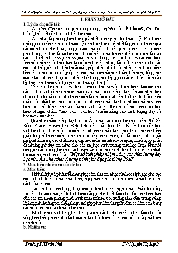 Sáng kiến kinh nghiệm Một số biện pháp nhằm nâng cao chất lượng dạy học môn Âm nhạc theo chương trình giáo dục phổ thông 2018