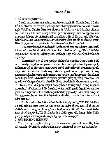 Sáng kiến kinh nghiệm Một số biện pháp quản lý nhằm nâng cao hiệu quả dạy học hai buổi ngày