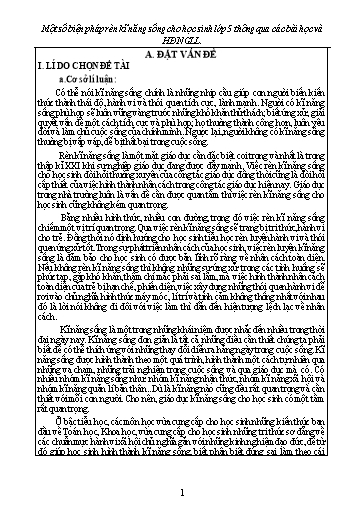 Sáng kiến kinh nghiệm Một số biện pháp rèn kĩ năng sống cho học sinh Lớp 5 thông qua các môn học và hoạt động ngoài giờ lên lớp