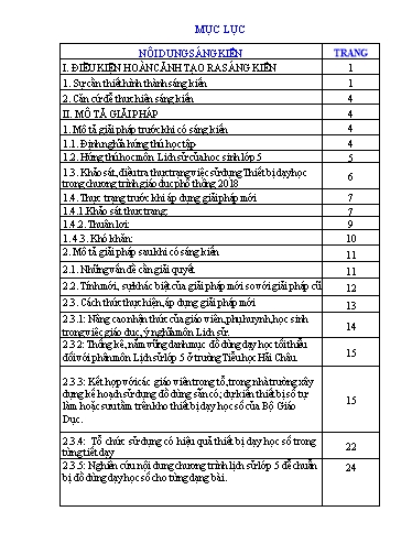 Sáng kiến kinh nghiệm Một số biện pháp tạo hứng thú cho học sinh Lớp 5 học Lịch sử thông qua việc sử dụng thiết bị dạy học số