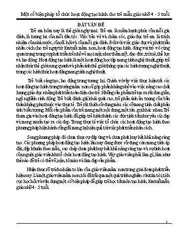 Sáng kiến kinh nghiệm Một số biện pháp tổ chức hoạt động tạo hình cho trẻ Mẫu giáo nhỡ 4 - 5 tuổi