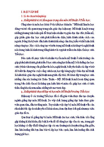 Sáng kiến kinh nghiệm Một số giải pháp giúp học sinh Lớp 3 mang đúng đồ dùng học tập môn Mĩ thuật