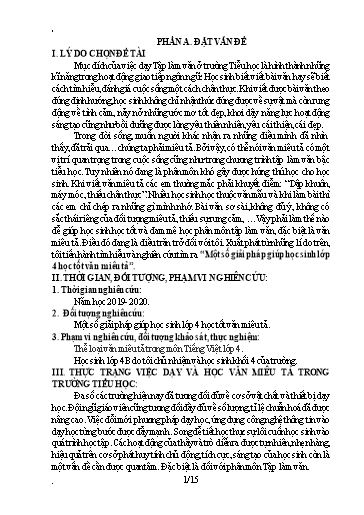 Sáng kiến kinh nghiệm Một số giải pháp giúp học sinh Lớp 4 học tốt văn miêu tả