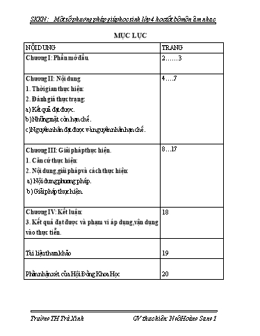 Sáng kiến kinh nghiệm Một số phương pháp giúp học sinh Lớp 4 học tốt môn Âm nhạc tại trường TH Trà Xinh – Tây Trà – Quảng Ngãi