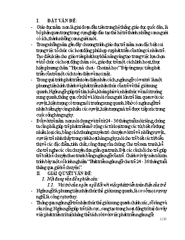 Sáng kiến kinh nghiệm Phát triển ngôn ngữ cho trẻ 24 - 36 tháng tuổi thông qua giờ kể chuyện