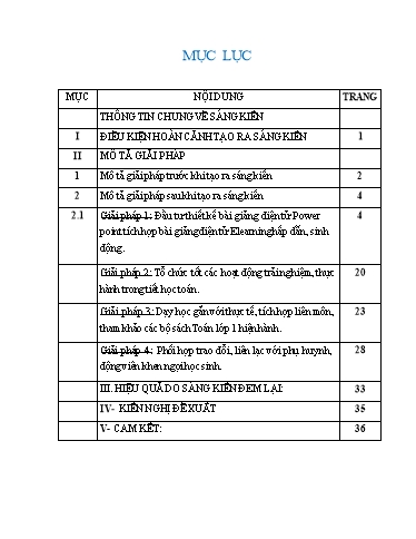 Sáng kiến kinh nghiệm Ứng dụng công nghệ thông tin kết hợp dạy học trải nghiệm nâng cao chất lượng môn Toán Lớp 1