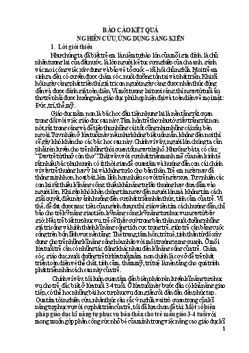 Báo cáo Sáng kiến Một số biện pháp giáo dục kĩ năng tự phục vụ bản thân cho trẻ Mẫu giáo 3-4 tuổi