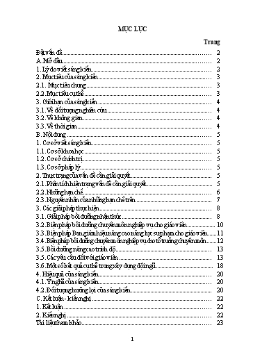 Sáng kiến kinh nghiệm Biện pháp bồi dưỡng nâng cao chất lượng đội ngũ giáo viên trường THCS Hoàng Hoa Thám nhằm đáp ứng yêu cầu dạy học, giáo dục hiện nay