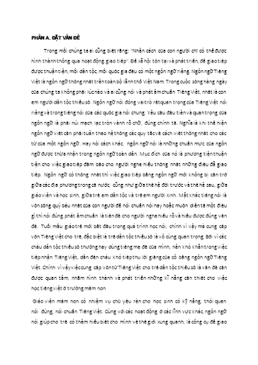 Sáng kiến kinh nghiệm Một số biện pháp cung cấp vốn từ Tiếng Việt cho trẻ 3- 4 tuổi vùng dân tộc