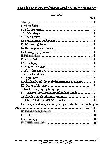 Sáng kiến kinh nghiệm Một số biện pháp dạy tốt môn Tin học ở cấp Tiểu học