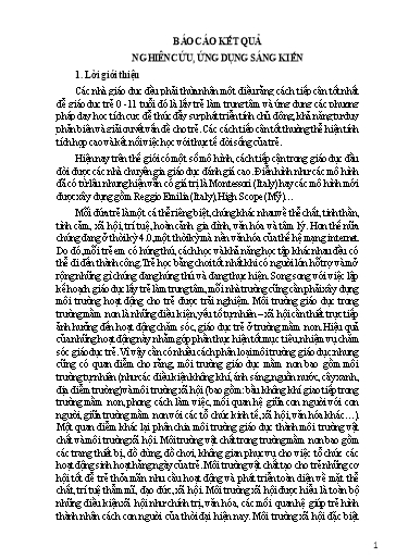 Sáng kiến kinh nghiệm Một số biện pháp giáo dục lấy trẻ làm trung tâm cho trẻ 5 - 6 tuổi ở Trường Mầm non