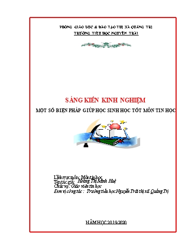 Sáng kiến kinh nghiệm Một số biện pháp giúp học sinh học tốt môn Tin học