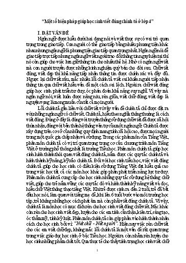 Sáng kiến kinh nghiệm Một số biện pháp giúp học sinh viết đúng chính tả ở Lớp 4