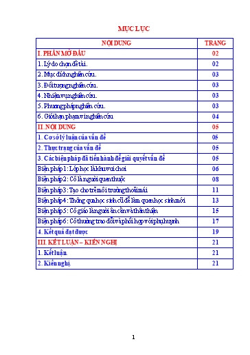 Sáng kiến kinh nghiệm Một số biện pháp giúp trẻ 3 - 4 tuổi sớm thích nghi với trường lớp Mầm non