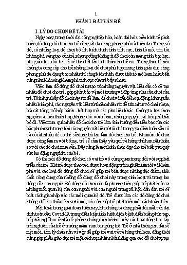 Sáng kiến kinh nghiệm Một số biện pháp hướng dẫn phụ huynh làm đồ dùng, đồ chơi cho trẻ 24-36 tháng học qua chơi tại nhà trong thời gian nghỉ dịch