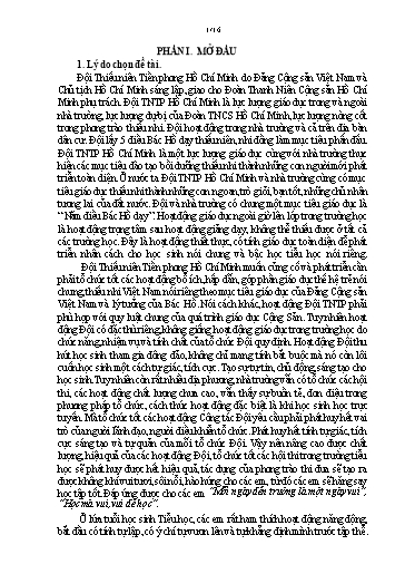 Sáng kiến kinh nghiệm Một số biện pháp nâng cao chất lượng Công tác đội và phong trào thiếu nhi khi học trực tuyến